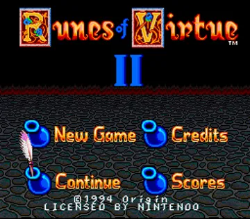 Ultima - Runes of Virtue II (USA) (Beta) (1993-07-30) screen shot title